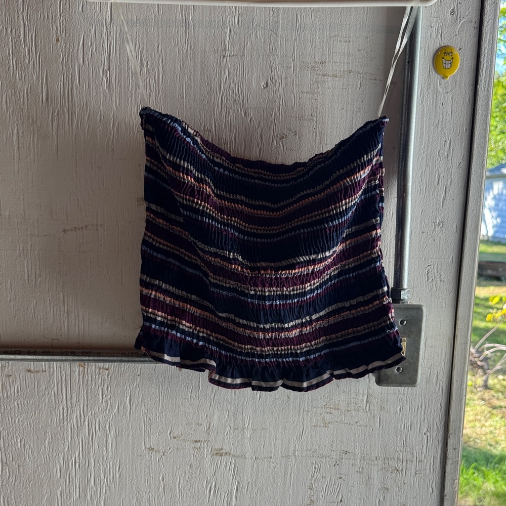 Striped Navy and Pink Tube top